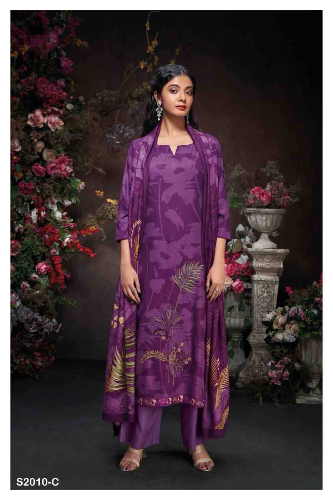 Wylla-2010 By Ganga Fashion 2028-A To 2028-D Series Designer Festive Suits Beautiful Stylish Fancy Colorful Party Wear & Occasional Wear Pure Pashmina Print With Work Dresses At Wholesale Price