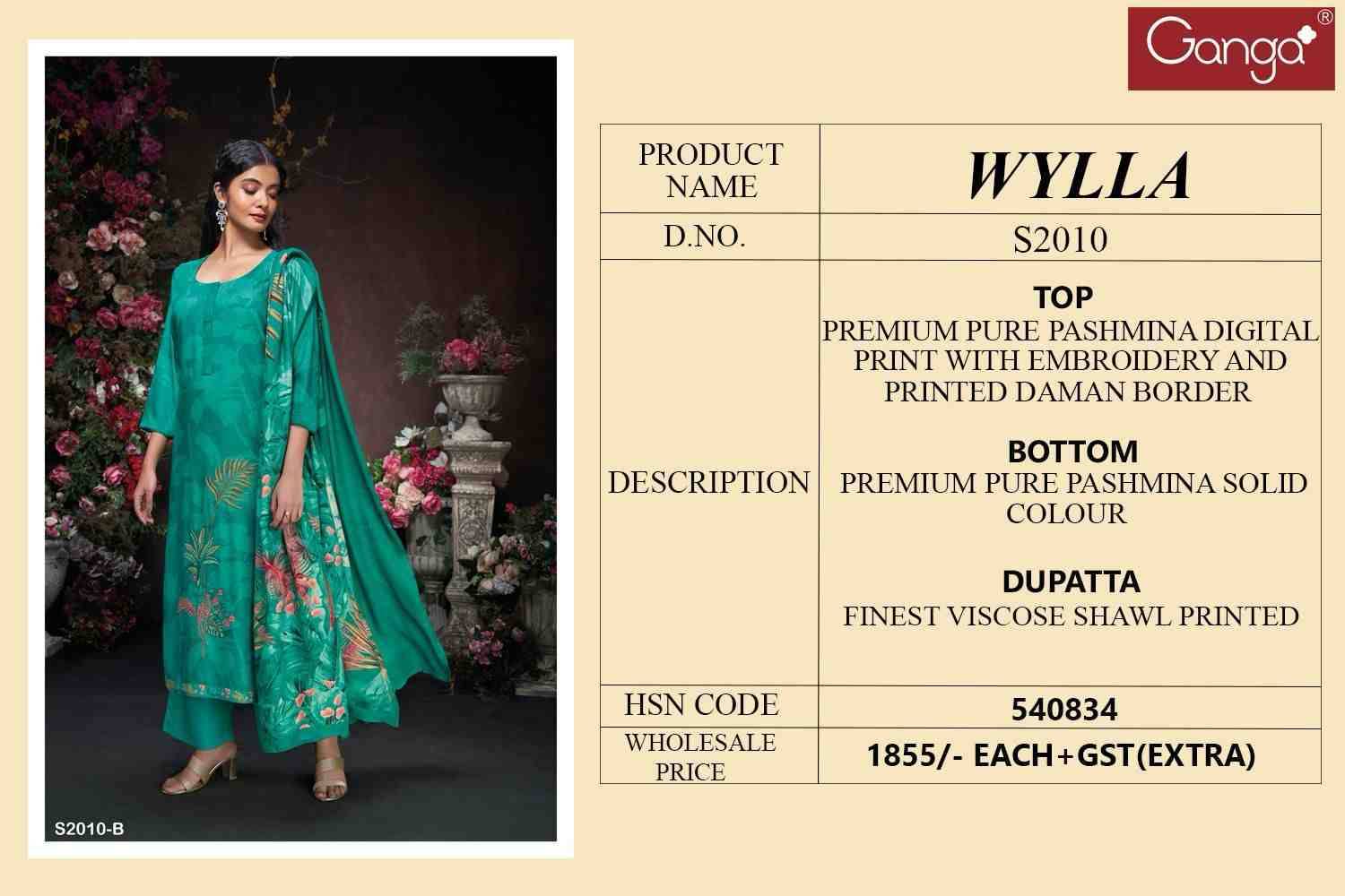 Wylla-2010 By Ganga Fashion 2028-A To 2028-D Series Designer Festive Suits Beautiful Stylish Fancy Colorful Party Wear & Occasional Wear Pure Pashmina Print With Work Dresses At Wholesale Price