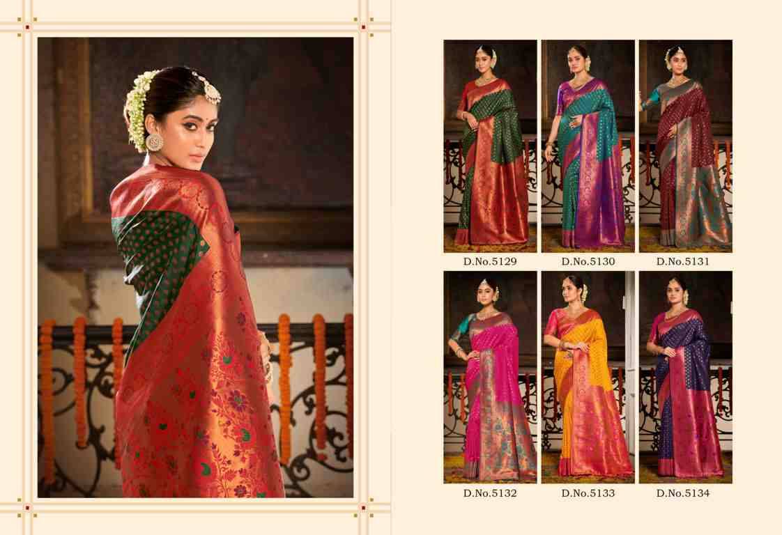 Shringaar By Sangam Prints 5129 To 5134 Series Indian Traditional Wear Collection Beautiful Stylish Fancy Colorful Party Wear & Occasional Wear Banarasi Silk Sarees At Wholesale Price
