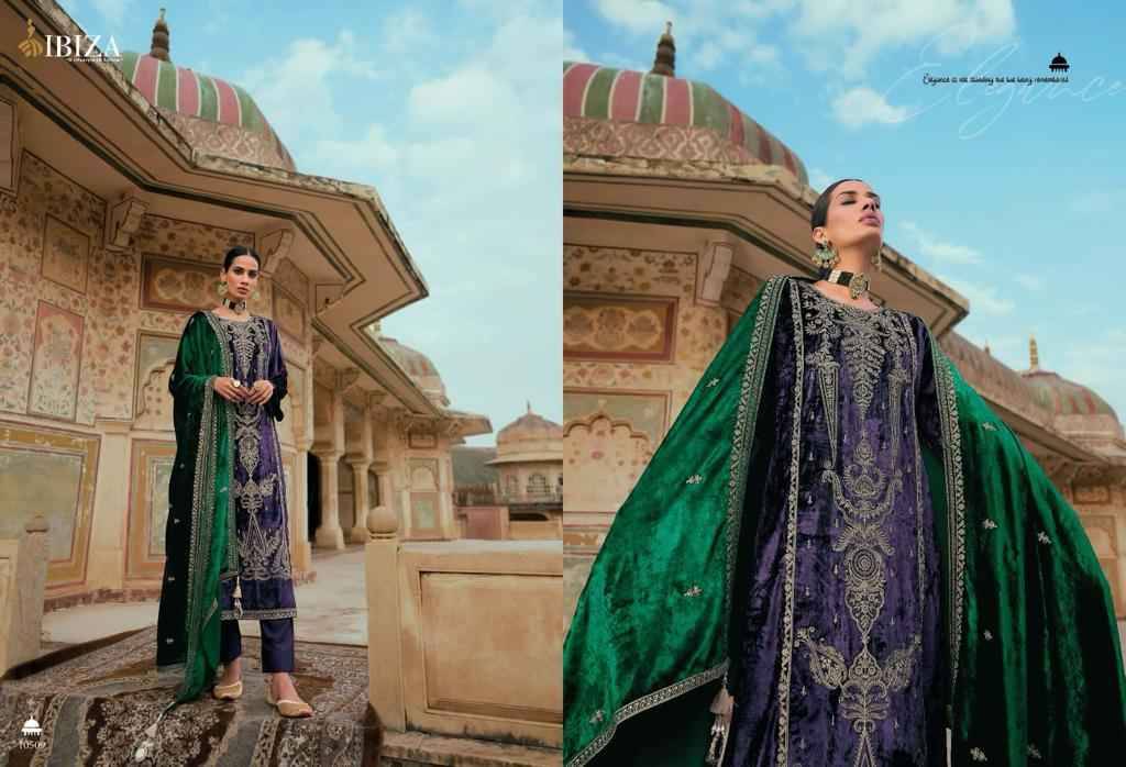 Noor-E-Jaha By Ibiza 10504 To 10511 Series Beautiful Festive Suits Stylish Fancy Colorful Party Wear & Occasional Wear Pure Viscose Velvet Dresses At Wholesale Price
