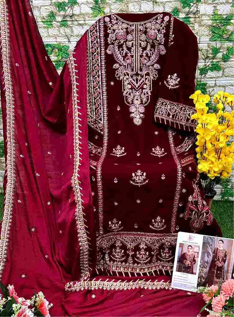 Dinsaa Hit Design 230 Colours By Dinsaa Suits 230-A To 230-E Series Designer Festive Pakistani Suits Collection Beautiful Stylish Fancy Colorful Party Wear & Occasional Wear Velvet With Embroidered Dresses At Wholesale Price