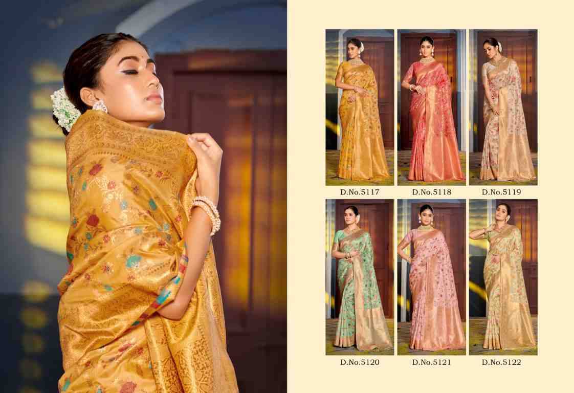Vastukala By Sangam Prints 5117 To 5122 Series Indian Traditional Wear Collection Beautiful Stylish Fancy Colorful Party Wear & Occasional Wear Banarasi Silk Sarees At Wholesale Price