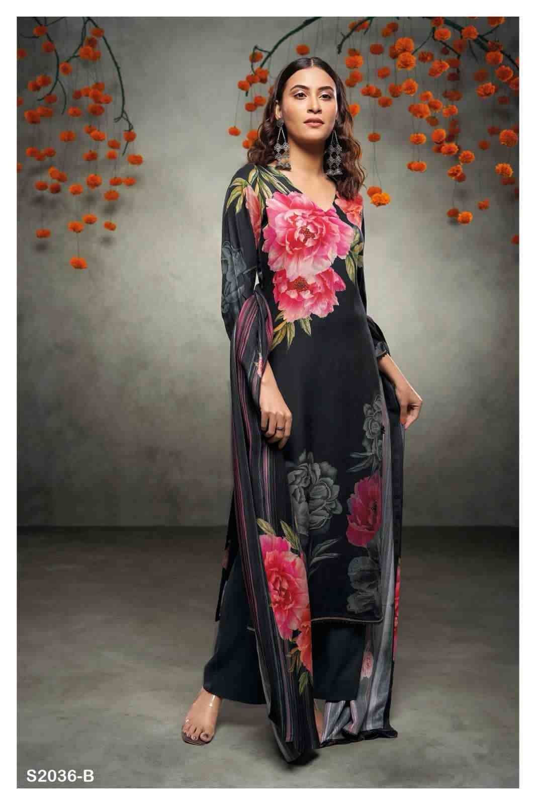 Sadhya-2036 By Ganga Fashion 2036-A To 2036-D Series Beautiful Festive Suits Stylish Fancy Colorful Party Wear & Occasional Wear Premium Pashmin Print With Embroidered Dresses At Wholesale Price