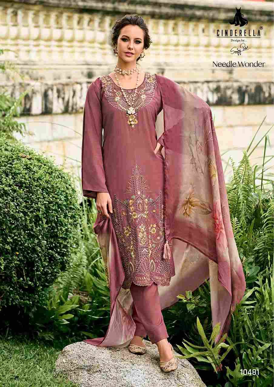Needle Wonder By Cinderella 10481 To 10486 Series Beautiful Festive Suits Stylish Fancy Colorful Party Wear & Occasional Wear Premium Viscose Pashmin Print With Embroidered Dresses At Wholesale Price