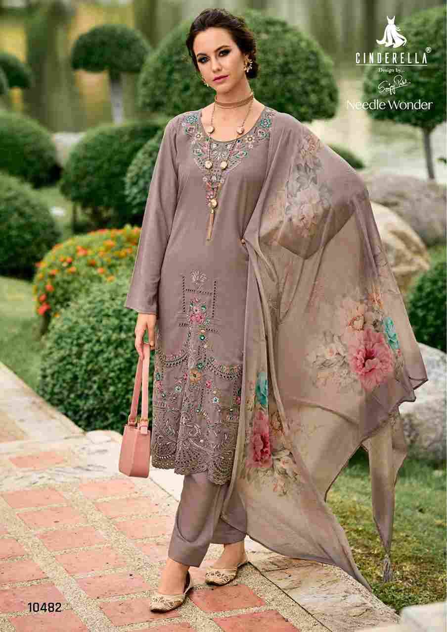 Needle Wonder By Cinderella 10481 To 10486 Series Beautiful Festive Suits Stylish Fancy Colorful Party Wear & Occasional Wear Premium Viscose Pashmin Print With Embroidered Dresses At Wholesale Price