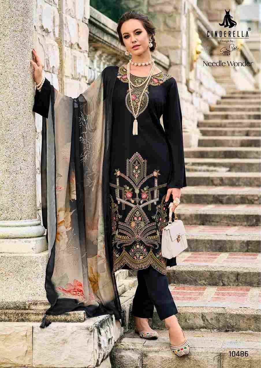 Needle Wonder By Cinderella 10481 To 10486 Series Beautiful Festive Suits Stylish Fancy Colorful Party Wear & Occasional Wear Premium Viscose Pashmin Print With Embroidered Dresses At Wholesale Price