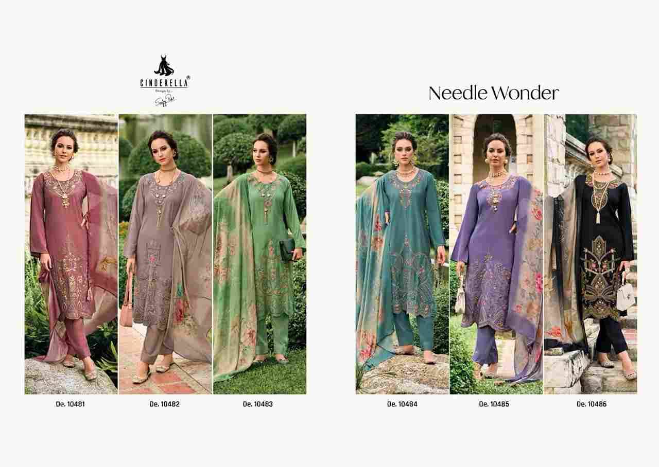 Needle Wonder By Cinderella 10481 To 10486 Series Beautiful Festive Suits Stylish Fancy Colorful Party Wear & Occasional Wear Premium Viscose Pashmin Print With Embroidered Dresses At Wholesale Price