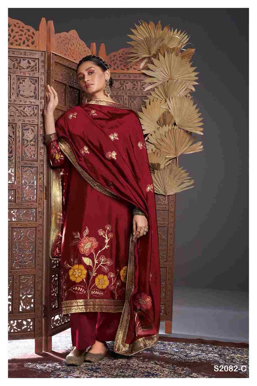 Rue-2082 By Ganga Fashion 2082-A To 2082-C Series Beautiful Festive Suits Stylish Fancy Colorful Party Wear & Occasional Wear Premium Viscose Silk Dresses At Wholesale Price