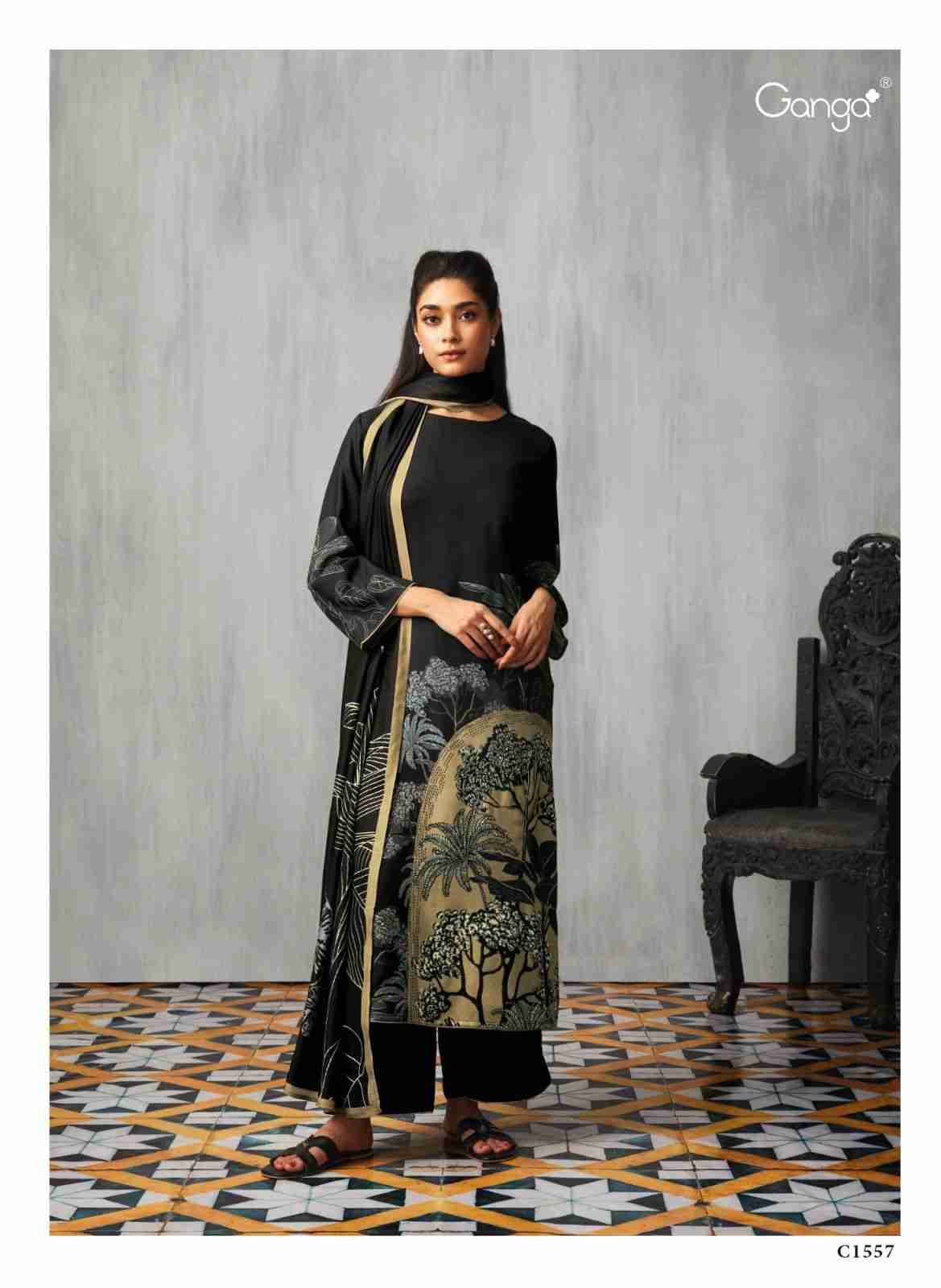 Sugandha By Ganga Fashion 1557 To 1562 Series Beautiful Stylish Festive Suits Fancy Colorful Casual Wear & Ethnic Wear & Ready To Wear Pure Pashmina Dresses At Wholesale Price