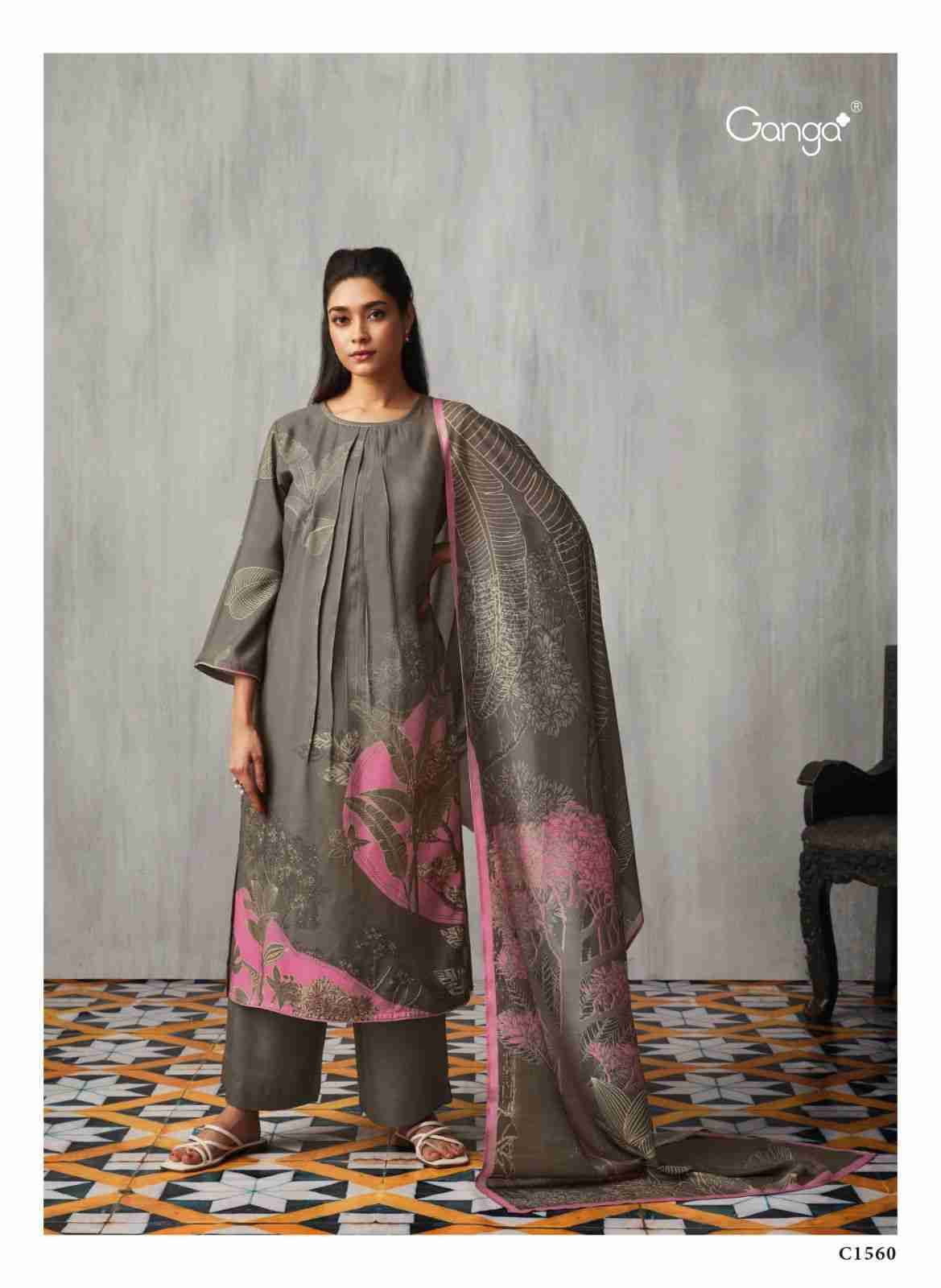 Sugandha By Ganga Fashion 1557 To 1562 Series Beautiful Stylish Festive Suits Fancy Colorful Casual Wear & Ethnic Wear & Ready To Wear Pure Pashmina Dresses At Wholesale Price