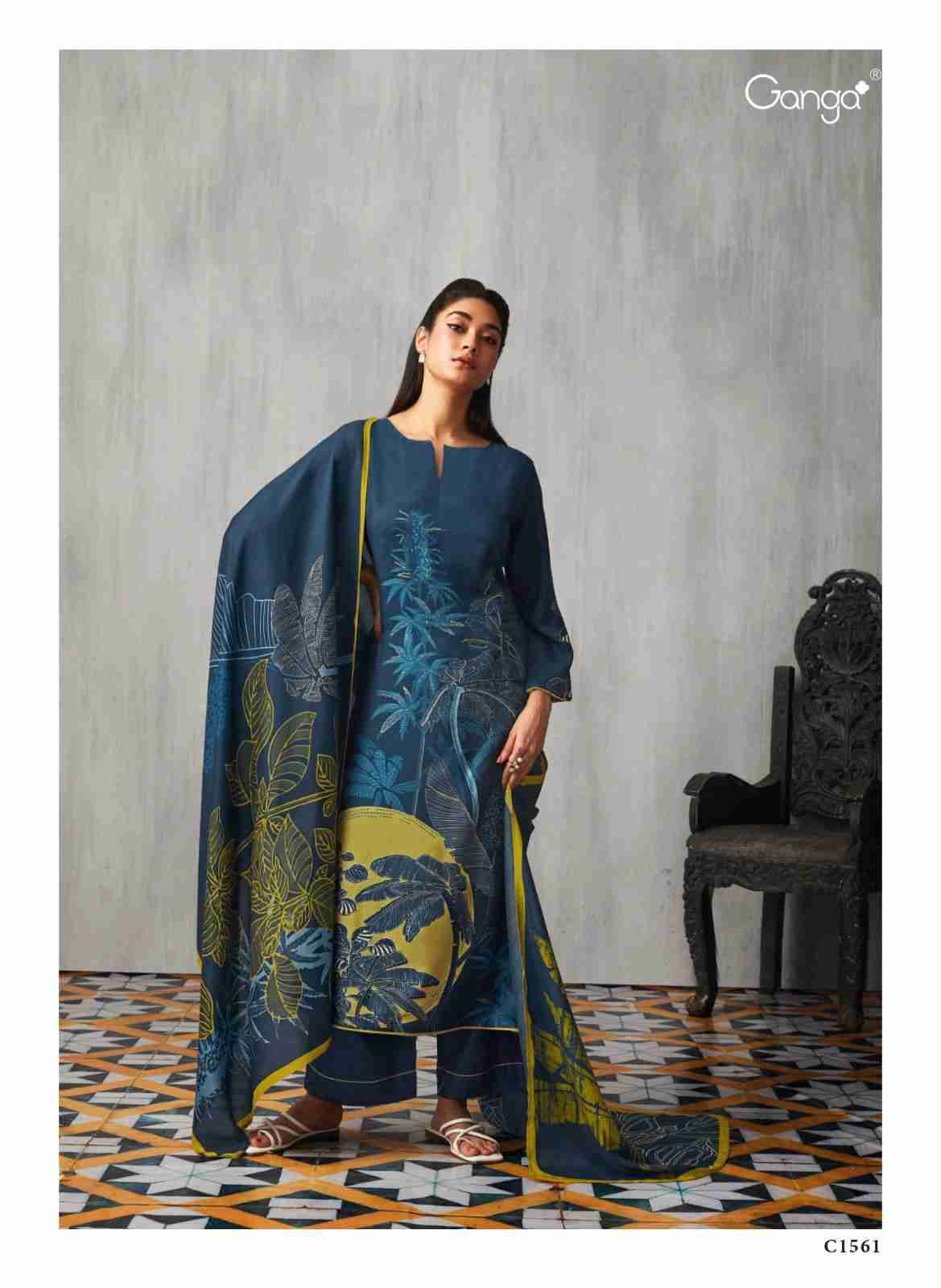 Sugandha By Ganga Fashion 1557 To 1562 Series Beautiful Stylish Festive Suits Fancy Colorful Casual Wear & Ethnic Wear & Ready To Wear Pure Pashmina Dresses At Wholesale Price