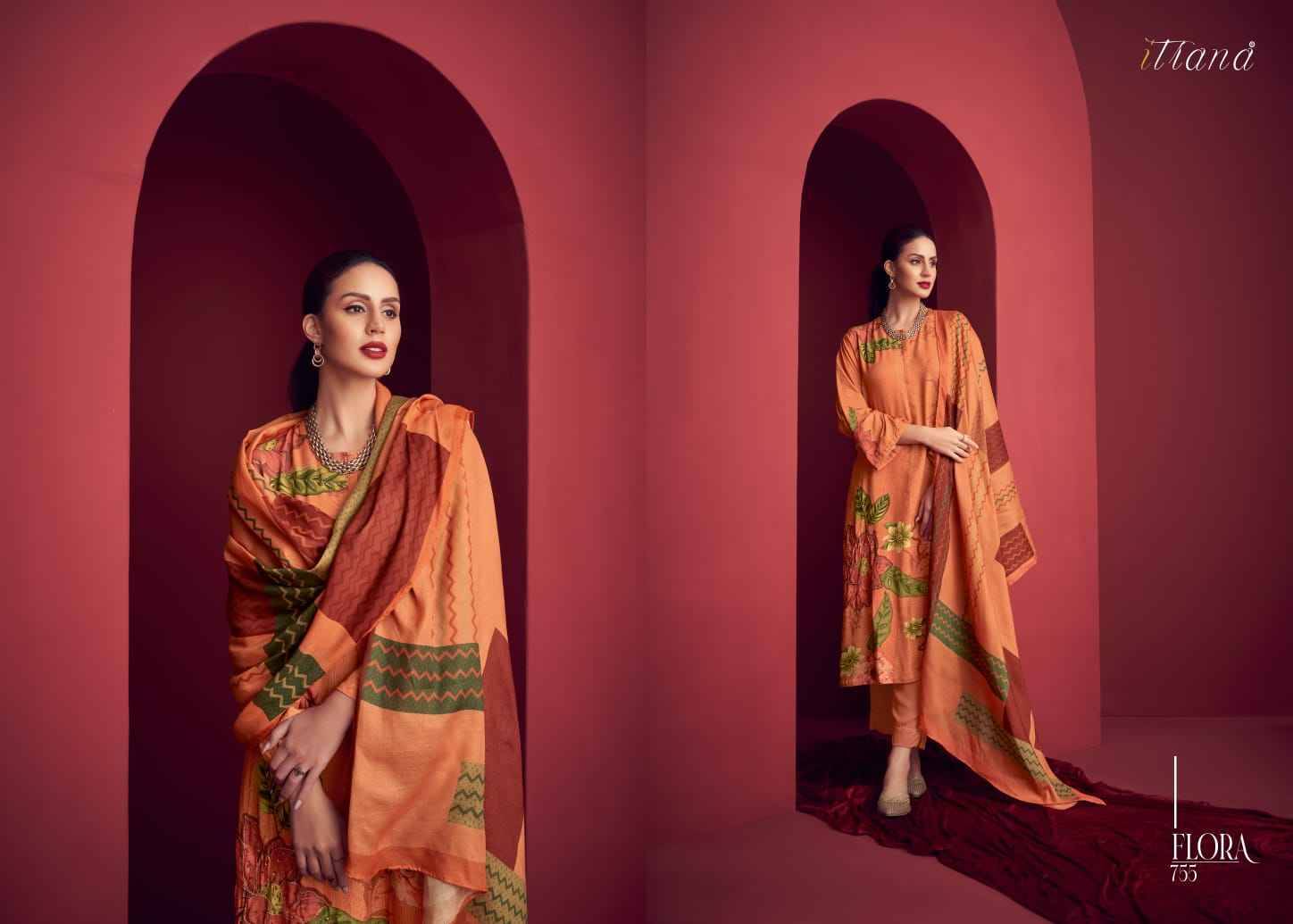 Flora By Itrana Beautiful Stylish Festive Suits Fancy Colorful Casual Wear & Ethnic Wear & Ready To Wear Staple Twill Print Dresses At Wholesale Price