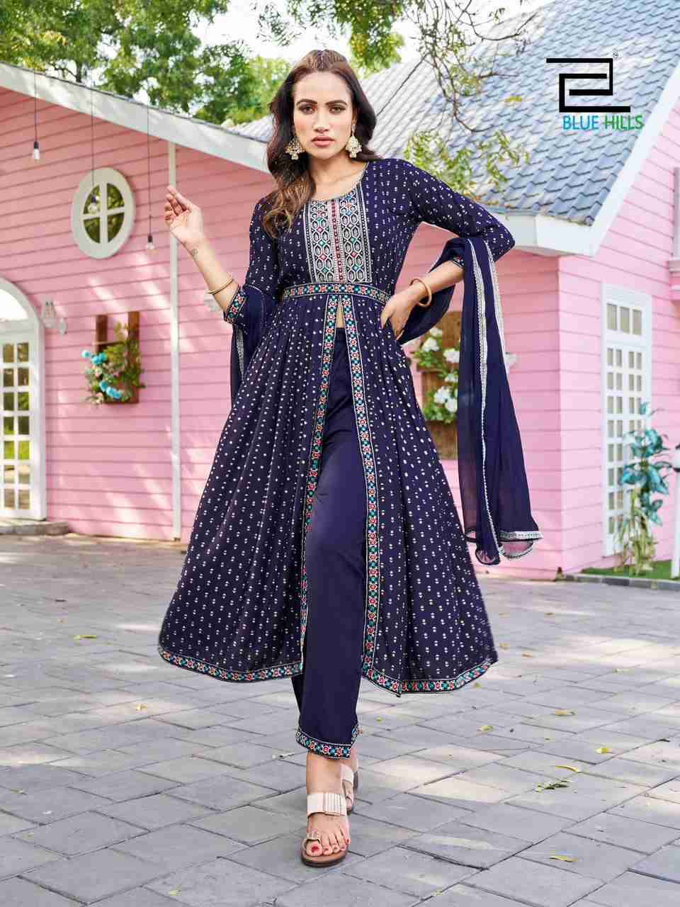 Fashion Reel Vol-1 By Blue Hills 1001 To 1008 Series Beautiful Stylish Suits Fancy Colorful Casual Wear & Ethnic Wear & Ready To Wear Rayon Foil Print Dresses At Wholesale Price