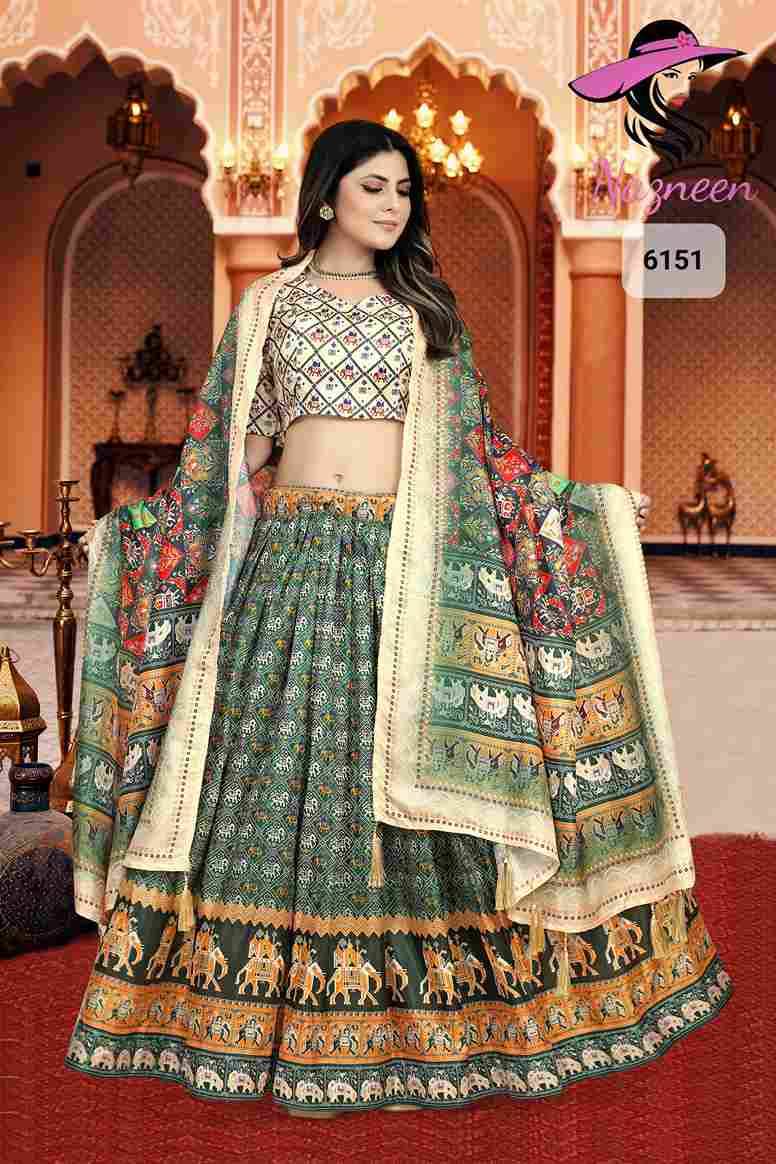 Riyasat By Nazneen 6151 To 6157 Series Designer Beautiful Festive Collection Occasional Wear & Party Wear Dola Silk Lehengas At Wholesale Price