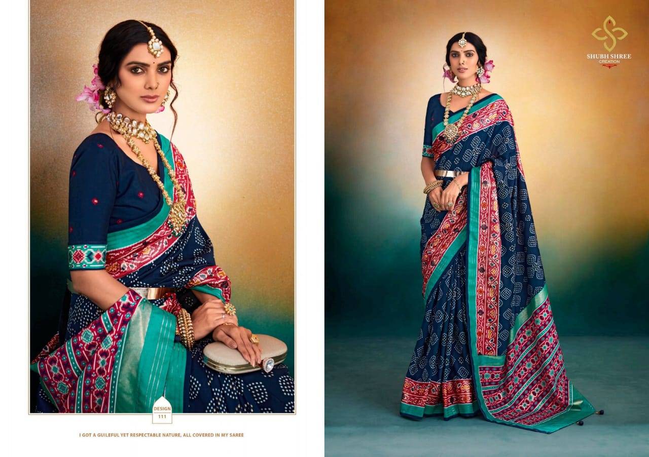 Prabhatam By Shubh Shree 101 To 112 Series Indian Traditional Wear Collection Beautiful Stylish Fancy Colorful Party Wear & Occasional Wear Georgette Silk Sarees At Wholesale Price