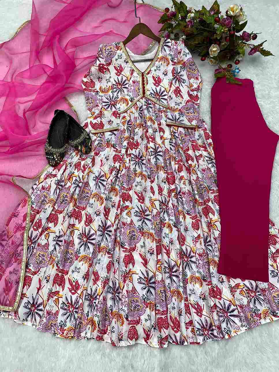 L-1753 By Fashid Wholesale Beautiful Anarkali Suits Colorful Stylish Fancy Casual Wear & Ethnic Wear Muslin Print With Embroidery Dresses At Wholesale Price