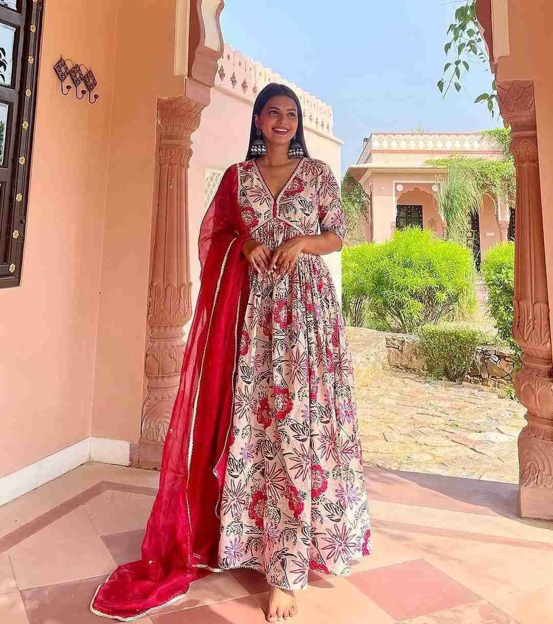 L-1753 By Fashid Wholesale Beautiful Anarkali Suits Colorful Stylish Fancy Casual Wear & Ethnic Wear Muslin Print With Embroidery Dresses At Wholesale Price