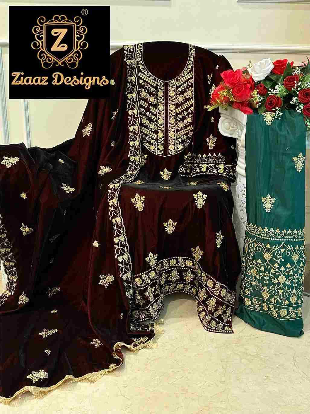 Ziaaz Designs Hit Design 361 By Ziaaz Designs Beautiful Stylish Pakistani Suits Fancy Colorful Casual Wear & Ethnic Wear & Ready To Wear Velvet Embroidery Dresses At Wholesale Price