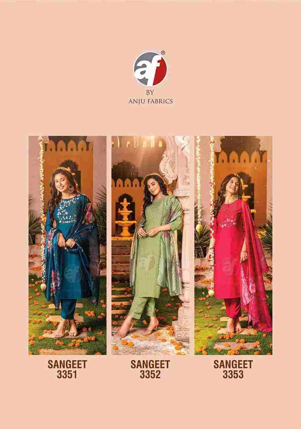 Sangeet Vol-4 By Anju Fabrics 3351 To 3356 Series Designer Festive Suits Collection Beautiful Stylish Fancy Colorful Party Wear & Occasional Wear Pure Viscose Modal Dresses At Wholesale Price