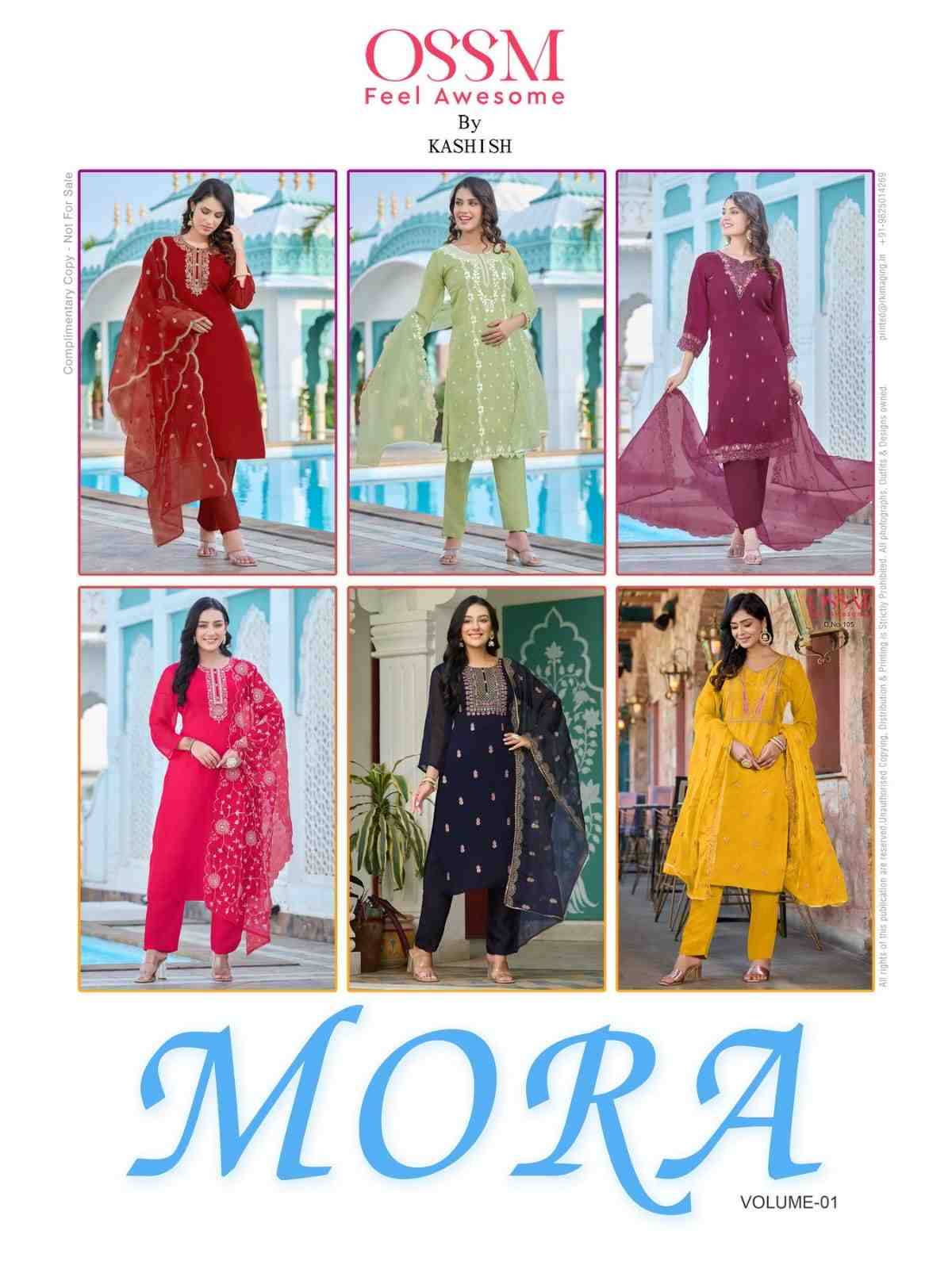 Mora Vol-1 By Ossm 101 To 106 Series Designer Festive Suits Collection Beautiful Stylish Fancy Colorful Party Wear & Occasional Wear Pure Viscose Organza Dresses At Wholesale Price