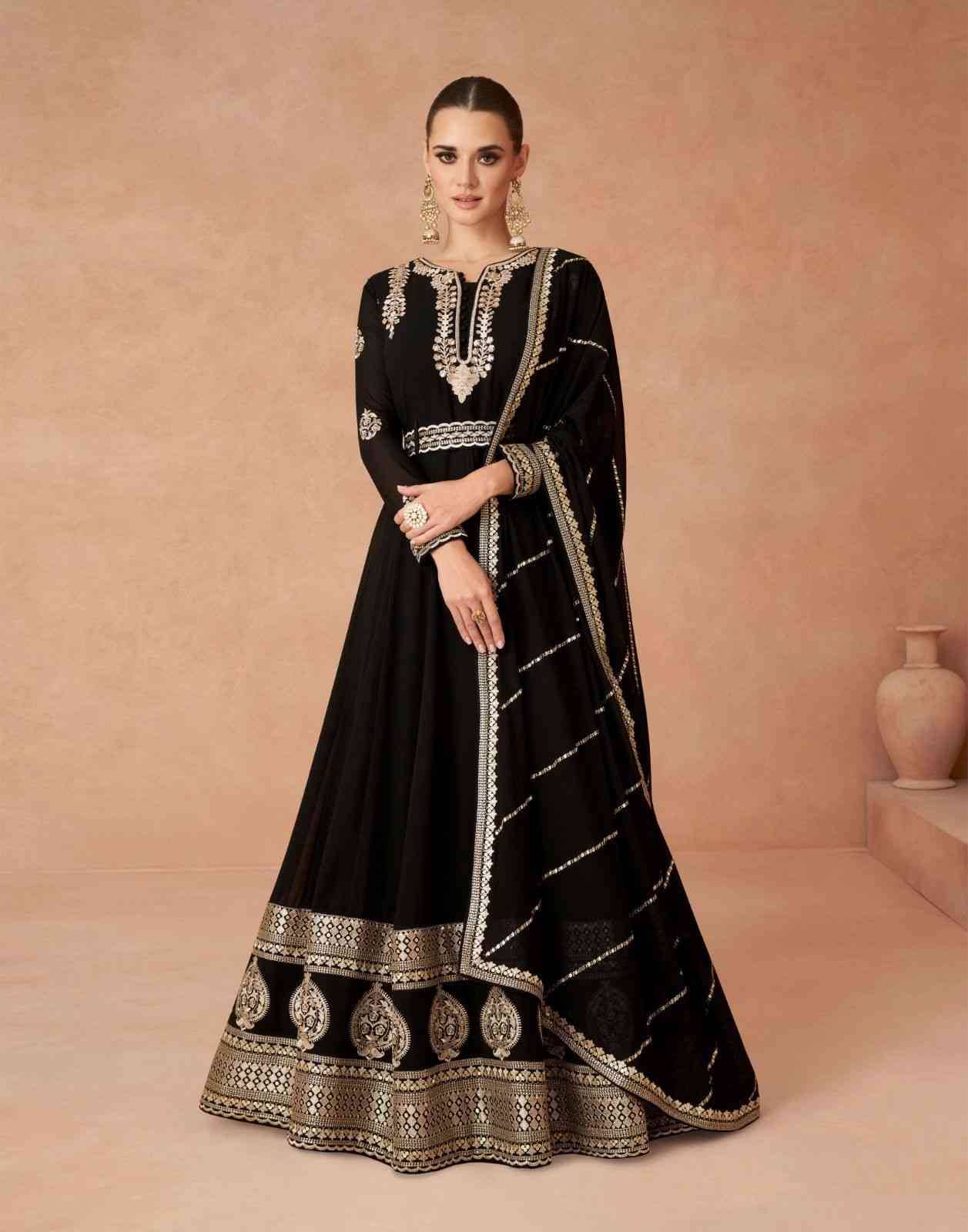 Andaz By Aashirwad Creation 9810 To 9812 Series Beautiful Stylish Fancy Colorful Casual Wear & Ethnic Wear Georgette Gowns With Dupatta At Wholesale Price