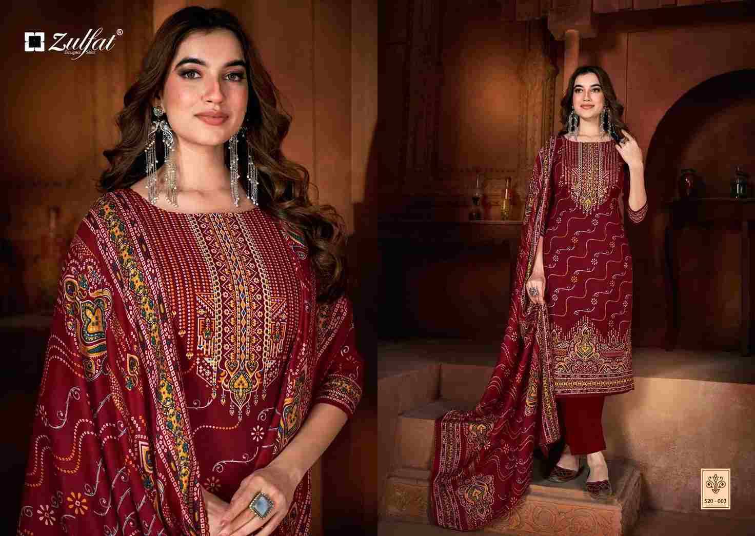 Riyana By Zulfat 520-001 To 520-008 Series Beautiful Festive Suits Stylish Fancy Colorful Casual Wear & Ethnic Wear Pure Pashmina Digital Print Dresses At Wholesale Price