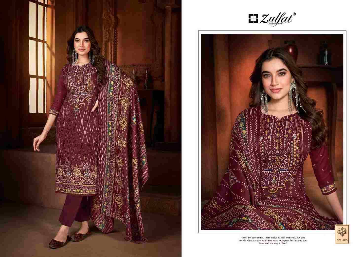 Riyana By Zulfat 520-001 To 520-008 Series Beautiful Festive Suits Stylish Fancy Colorful Casual Wear & Ethnic Wear Pure Pashmina Digital Print Dresses At Wholesale Price