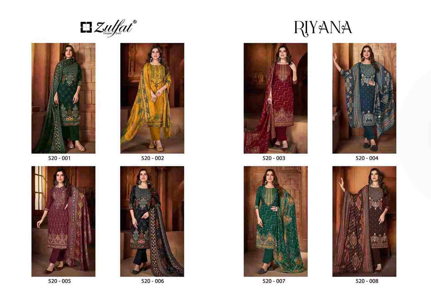 Riyana By Zulfat 520-001 To 520-008 Series Beautiful Festive Suits Stylish Fancy Colorful Casual Wear & Ethnic Wear Pure Pashmina Digital Print Dresses At Wholesale Price