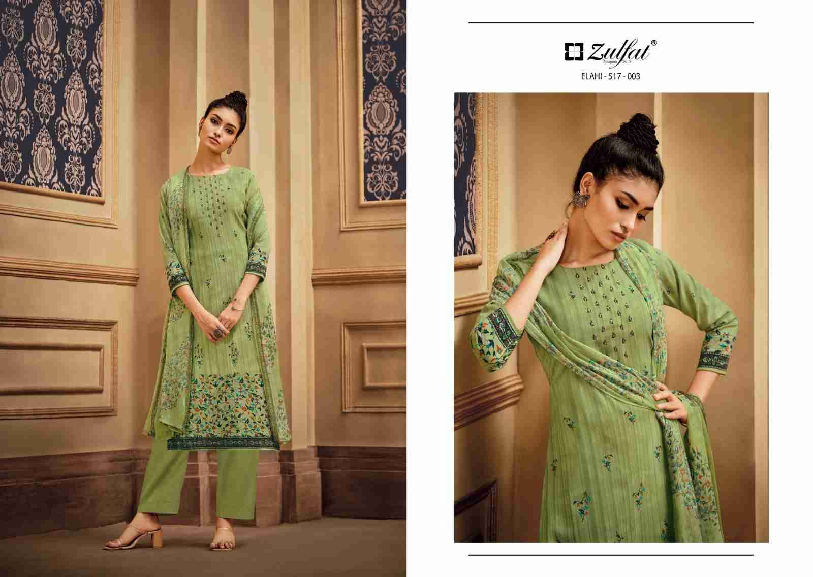 Elahi By Zulfat 517-001 To 517-010 Series Beautiful Festive Suits Stylish Fancy Colorful Casual Wear & Ethnic Wear Pure Pashmina Digital Print Dresses At Wholesale Price