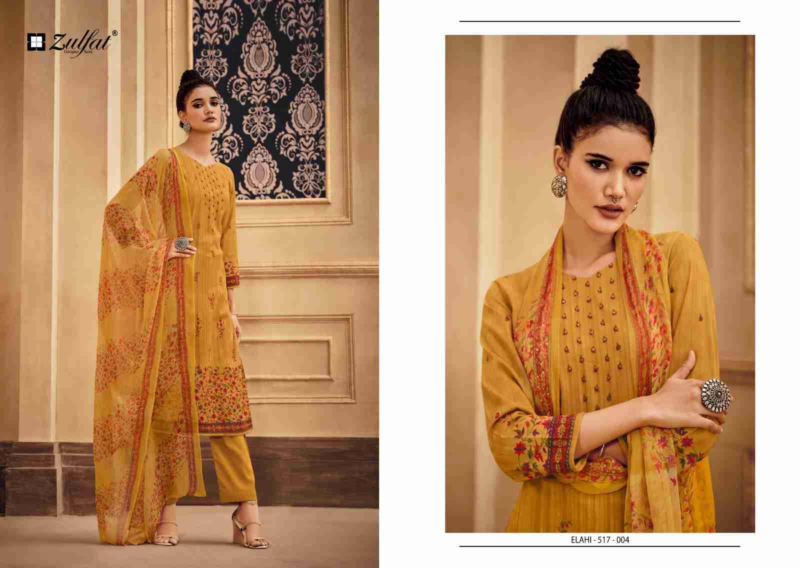 Elahi By Zulfat 517-001 To 517-010 Series Beautiful Festive Suits Stylish Fancy Colorful Casual Wear & Ethnic Wear Pure Pashmina Digital Print Dresses At Wholesale Price