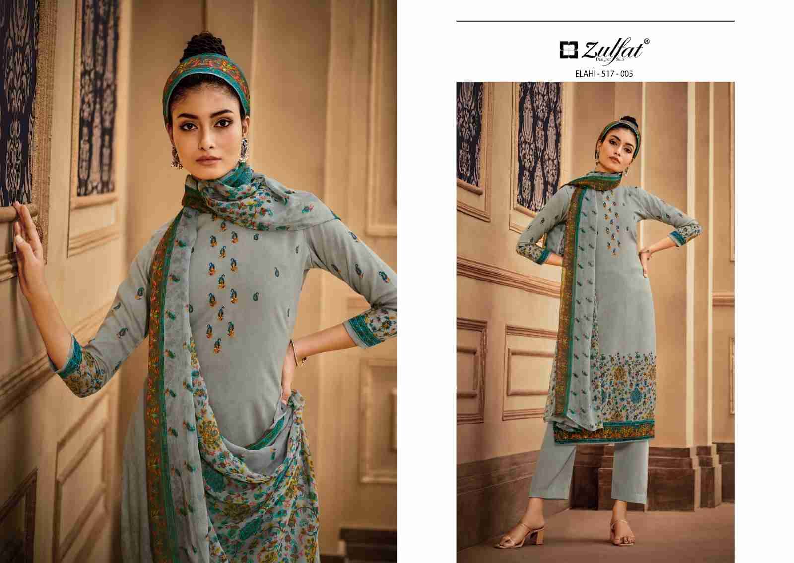 Elahi By Zulfat 517-001 To 517-010 Series Beautiful Festive Suits Stylish Fancy Colorful Casual Wear & Ethnic Wear Pure Pashmina Digital Print Dresses At Wholesale Price