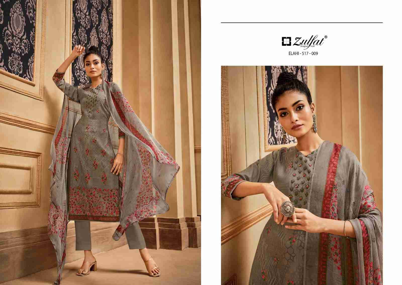 Elahi By Zulfat 517-001 To 517-010 Series Beautiful Festive Suits Stylish Fancy Colorful Casual Wear & Ethnic Wear Pure Pashmina Digital Print Dresses At Wholesale Price