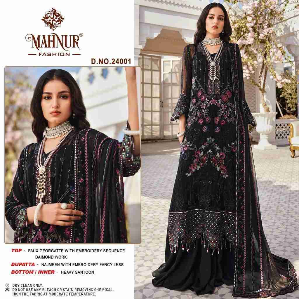 Mahnur Vol-24 By Mahnur Fashion 24001 To 24003 Series Designer Pakistani Suits Beautiful Stylish Fancy Colorful Party Wear & Occasional Wear Faux Georgette Embroidered Dresses At Wholesale Price