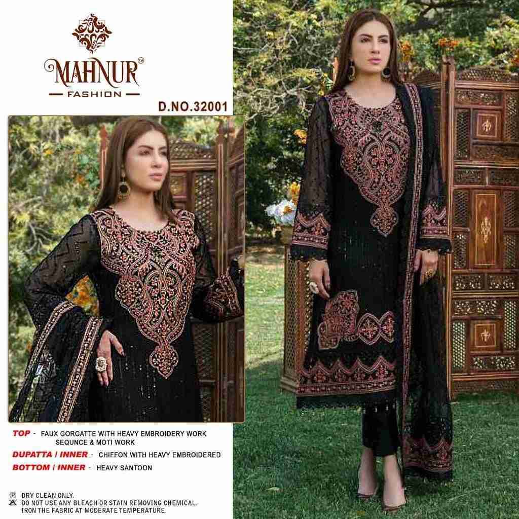 Mahnur Vol-32 By Mahnur Fashion 32001 To 32003 Series Designer Pakistani Suits Beautiful Stylish Fancy Colorful Party Wear & Occasional Wear Faux Georgette Embroidered Dresses At Wholesale Price