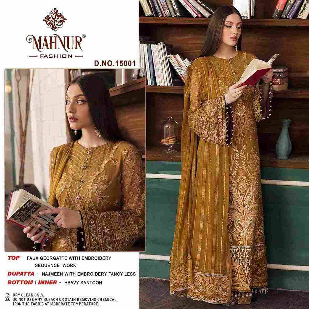 Emaan Adeel Premium Collection Vol-15 By Mahnur Fashion 15001 To 15004 Series Beautiful Pakistani Suits Colorful Stylish Fancy Casual Wear & Ethnic Wear Faux Georgette With Embroidered Dresses At Wholesale Price