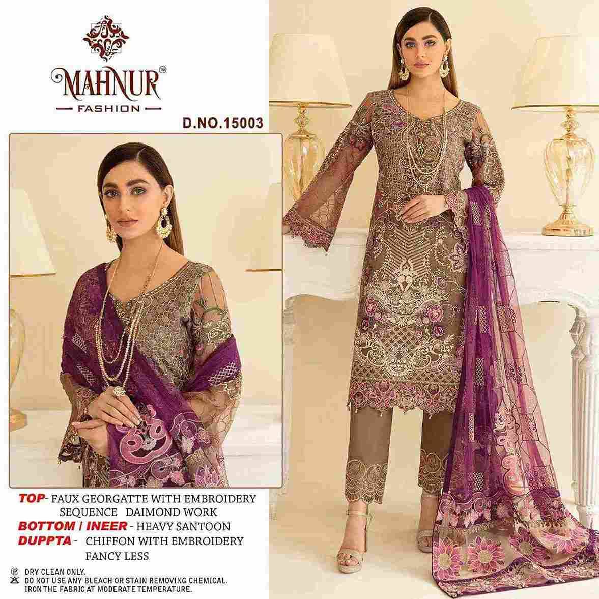 Emaan Adeel Premium Collection Vol-15 By Mahnur Fashion 15001 To 15004 Series Beautiful Pakistani Suits Colorful Stylish Fancy Casual Wear & Ethnic Wear Faux Georgette With Embroidered Dresses At Wholesale Price
