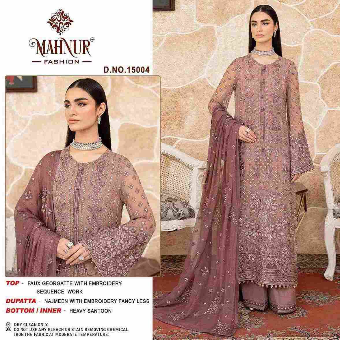 Emaan Adeel Premium Collection Vol-15 By Mahnur Fashion 15001 To 15004 Series Beautiful Pakistani Suits Colorful Stylish Fancy Casual Wear & Ethnic Wear Faux Georgette With Embroidered Dresses At Wholesale Price