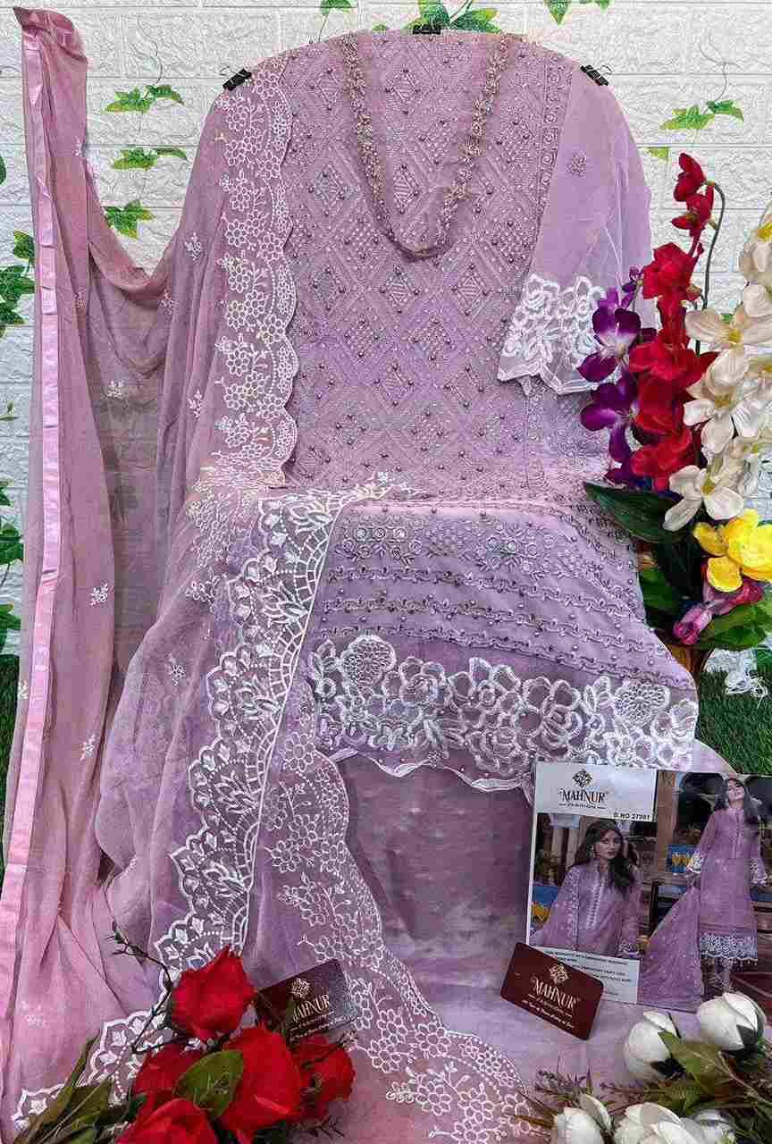 Mahnur Vol-27 By Mahnur Fashion 27001 To 27004 Series Beautiful Pakistani Suits Colorful Stylish Fancy Casual Wear & Ethnic Wear Faux Georgette Dresses At Wholesale Price
