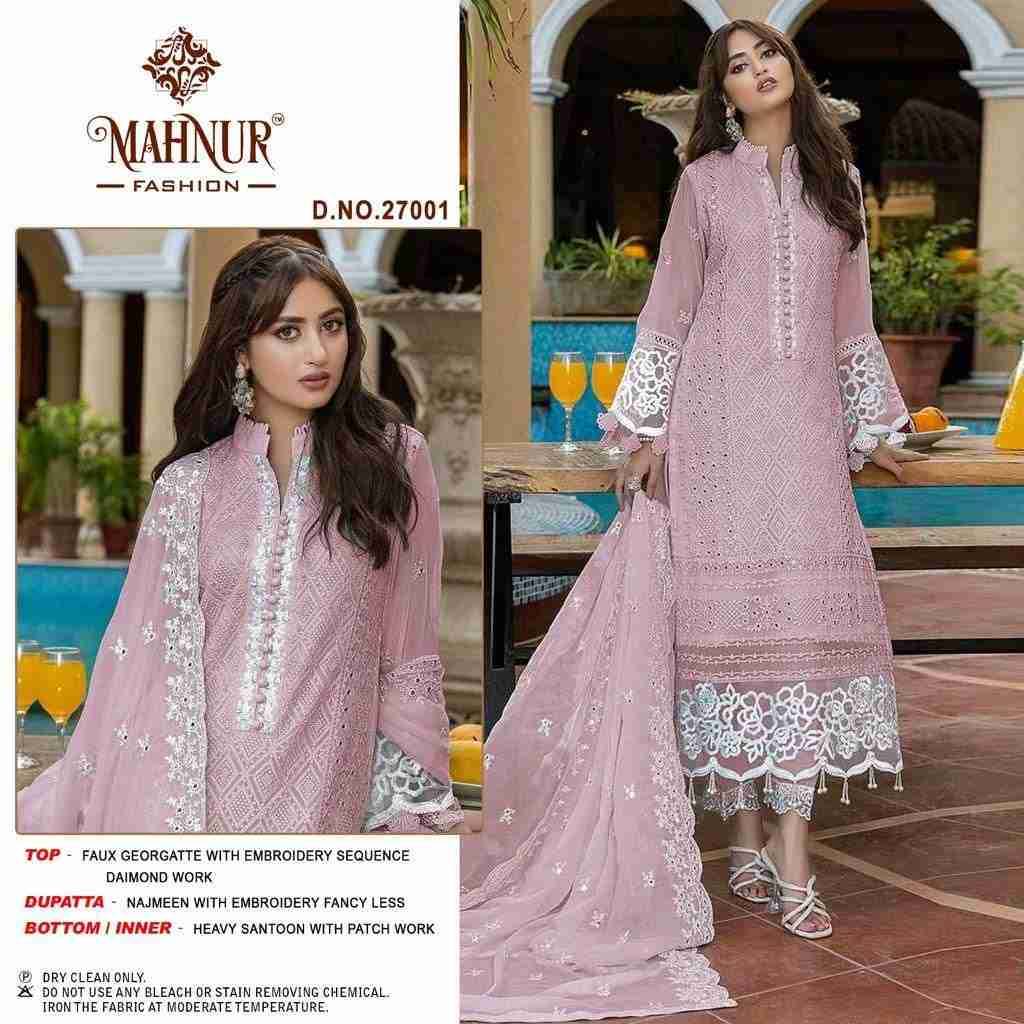 Mahnur Vol-27 By Mahnur Fashion 27001 To 27004 Series Beautiful Pakistani Suits Colorful Stylish Fancy Casual Wear & Ethnic Wear Faux Georgette Dresses At Wholesale Price