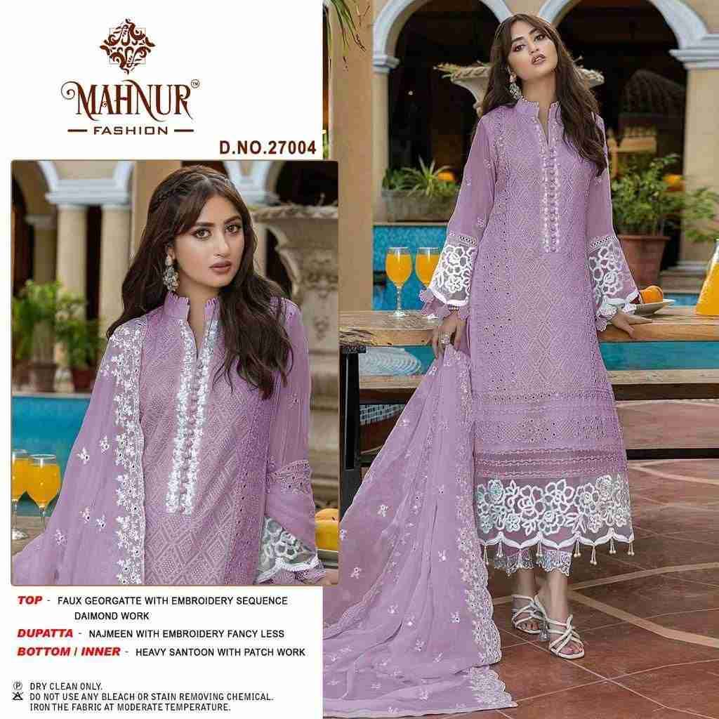 Mahnur Vol-27 By Mahnur Fashion 27001 To 27004 Series Beautiful Pakistani Suits Colorful Stylish Fancy Casual Wear & Ethnic Wear Faux Georgette Dresses At Wholesale Price