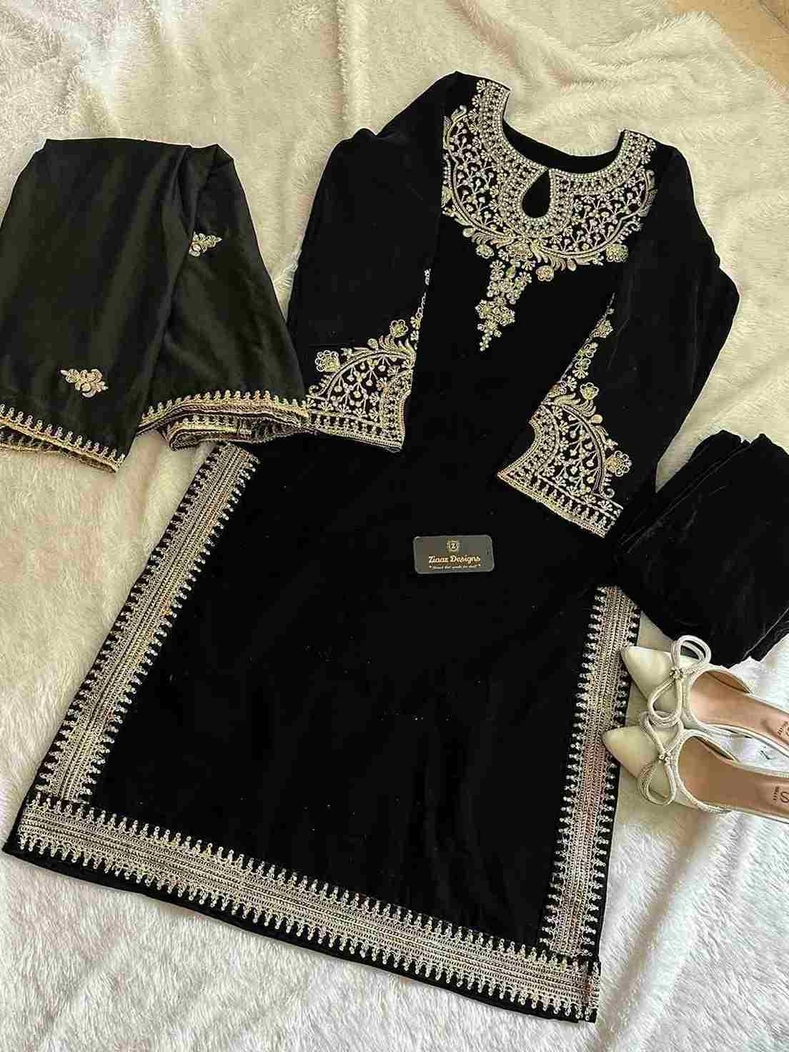 Ziaaz Designs Hit Design 362 Colours By Ziaaz Designs 362-A To 362-D Series Designer Pakistani Suits Beautiful Fancy Colorful Stylish Party Wear & Occasional Wear Velvet Embroidered Dresses At Wholesale Price