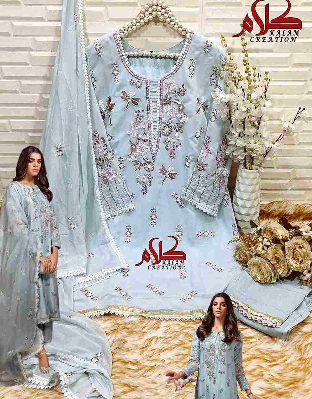 Kalam Hit Design 1121 By Kalam Creation Beautiful Pakistani Suits Colorful Stylish Fancy Casual Wear & Ethnic Wear Pure Faux Georgette Embroidered Dresses At Wholesale Price