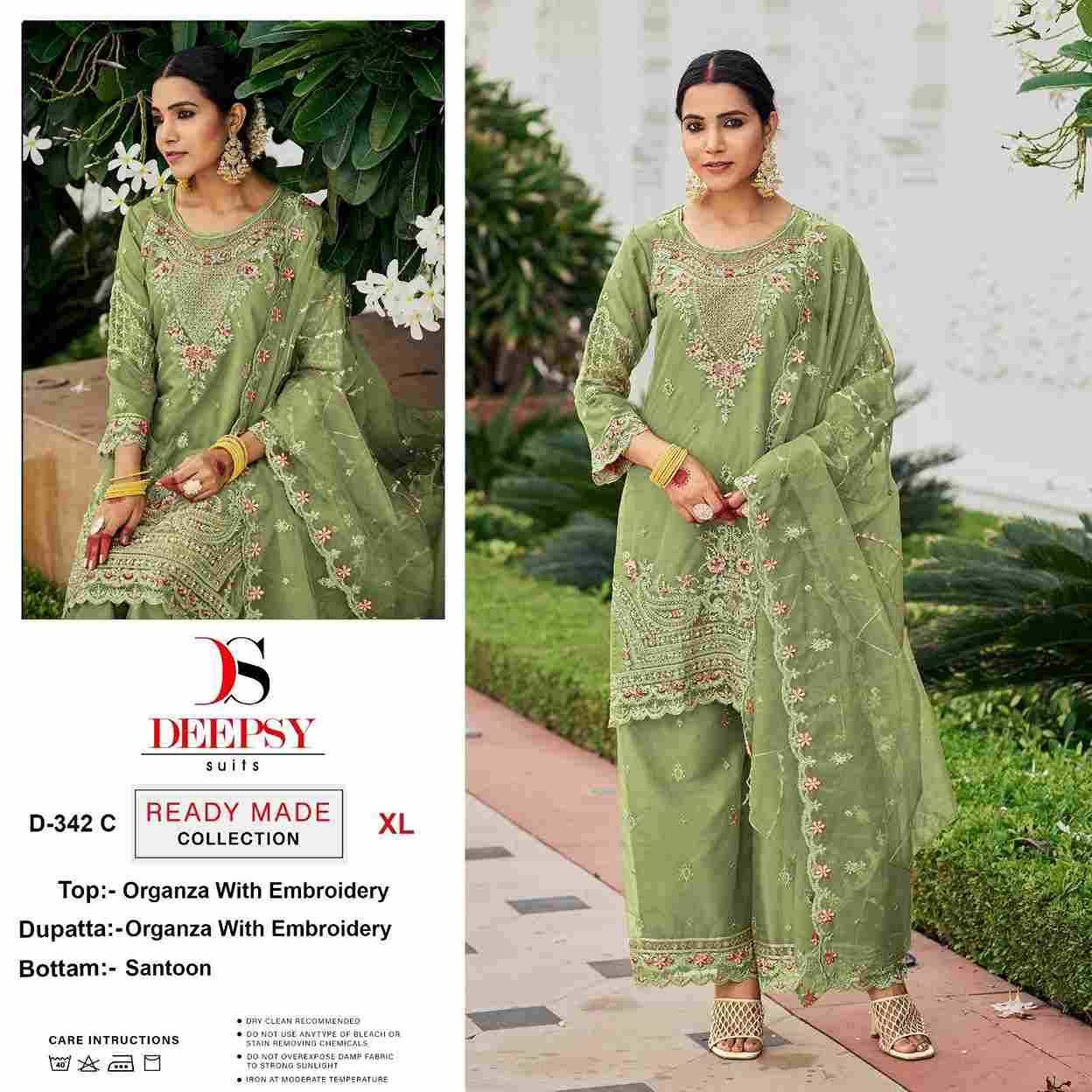 Deepsy Hit Design 342 Colours By Deepsy Suits 342-A To 342-D Series Beautiful Pakistani Suits Colorful Stylish Fancy Casual Wear & Ethnic Wear Organza Embroidered Dresses At Wholesale Price