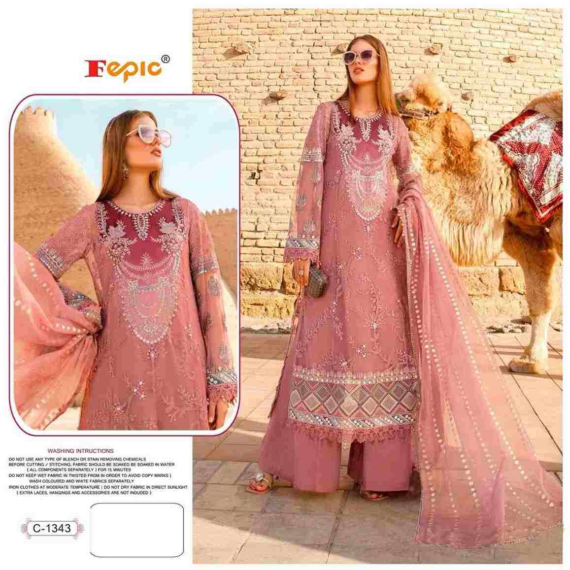 Fepic 1343 Colours By Fepic 1343-A To 1343-D Series Beautiful Festive Suits Colorful Stylish Fancy Casual Wear & Ethnic Wear Organza Embroidered Dresses At Wholesale Price