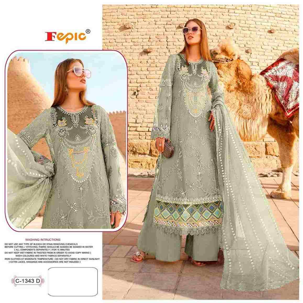 Fepic 1343 Colours By Fepic 1343-A To 1343-D Series Beautiful Festive Suits Colorful Stylish Fancy Casual Wear & Ethnic Wear Organza Embroidered Dresses At Wholesale Price