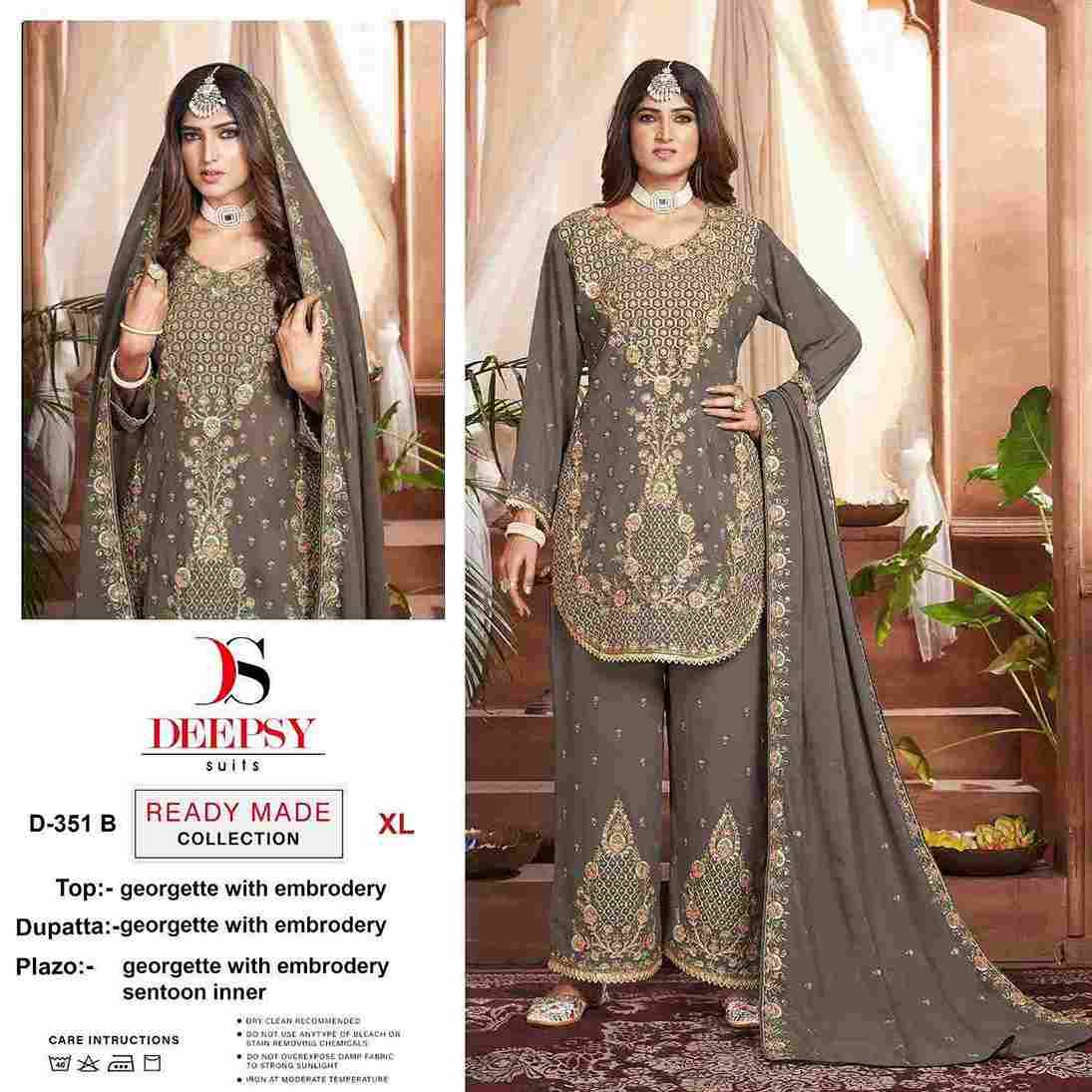 Deepsy Hit Design 351 Colours By Deepsy Suits 351-A To 351-C Series Beautiful Pakistani Suits Colorful Stylish Fancy Casual Wear & Ethnic Wear Georgette Embroidered Dresses At Wholesale Price
