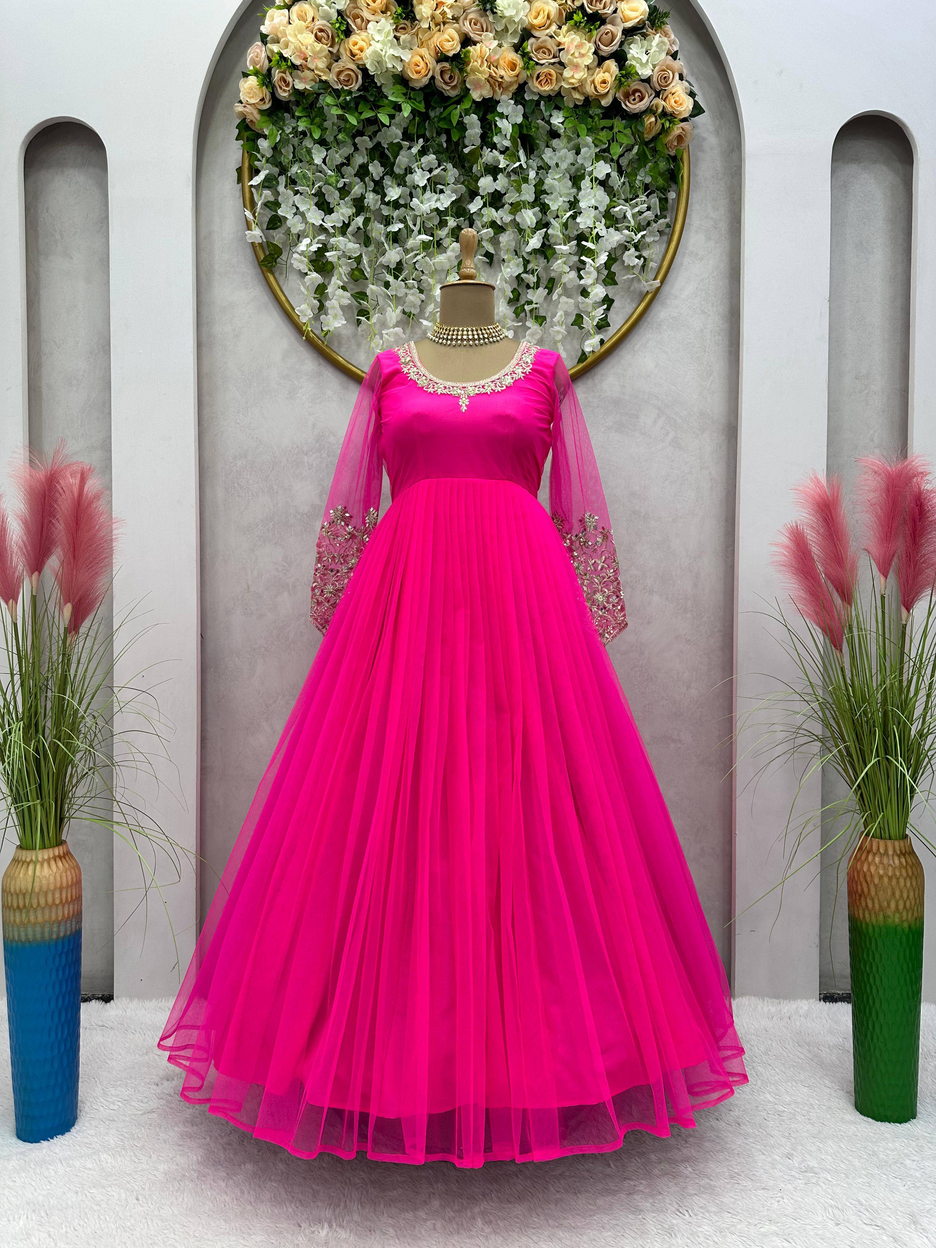 5622 By Fashid Wholesale Beautiful Stylish Fancy Colorful Casual Wear & Ethnic Wear Soft Net Gowns At Wholesale Price