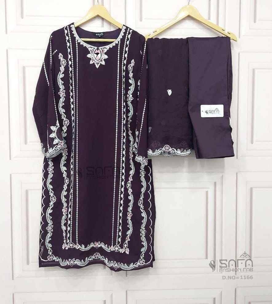 Safa 1166 Colours By Safa Fashion 1166-A To 1166-C Series Beautiful Pakistani Suits Colorful Stylish Fancy Casual Wear & Ethnic Wear Heavy Georgette Embroidered Dresses At Wholesale Price
