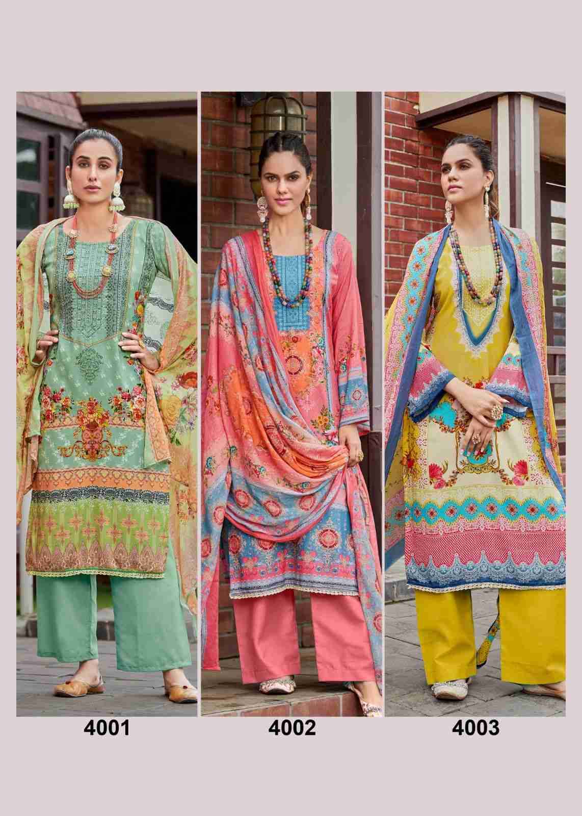 Aza Vol-4 By Hermitage 4001 To 4006 Series Beautiful Festival Suits Stylish Fancy Colorful Casual Wear & Ethnic Wear Pure Viscose Cotton Print Dresses At Wholesale Price