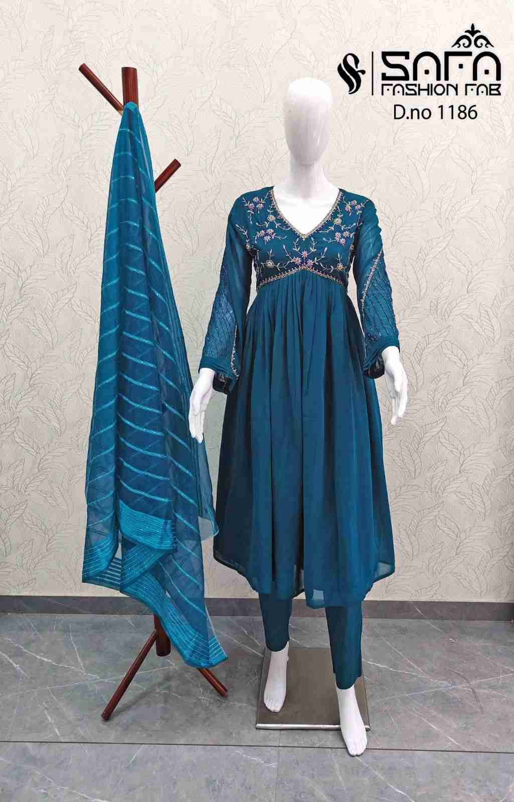 Safa 1186 Colours By Safa Fashion 1186-A To 1186-C Series Beautiful Pakistani Suits Colorful Stylish Fancy Casual Wear & Ethnic Wear Heavy Georgette Embroidered Dresses At Wholesale Price